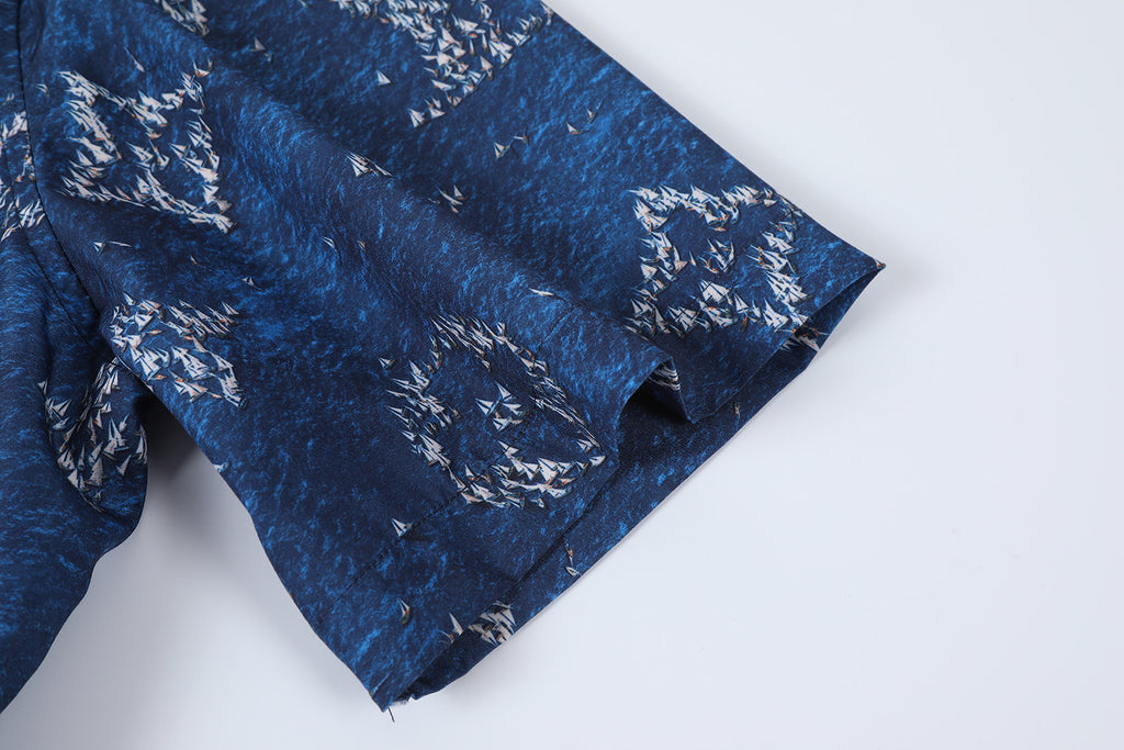 Louis Vuitton Printed High-Density Cotton Short-Sleeve Shirt