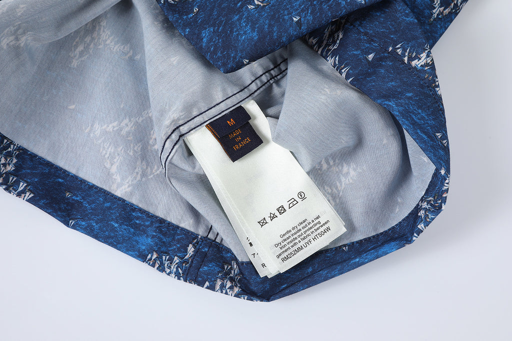 Louis Vuitton Printed High-Density Cotton Short-Sleeve Shirt