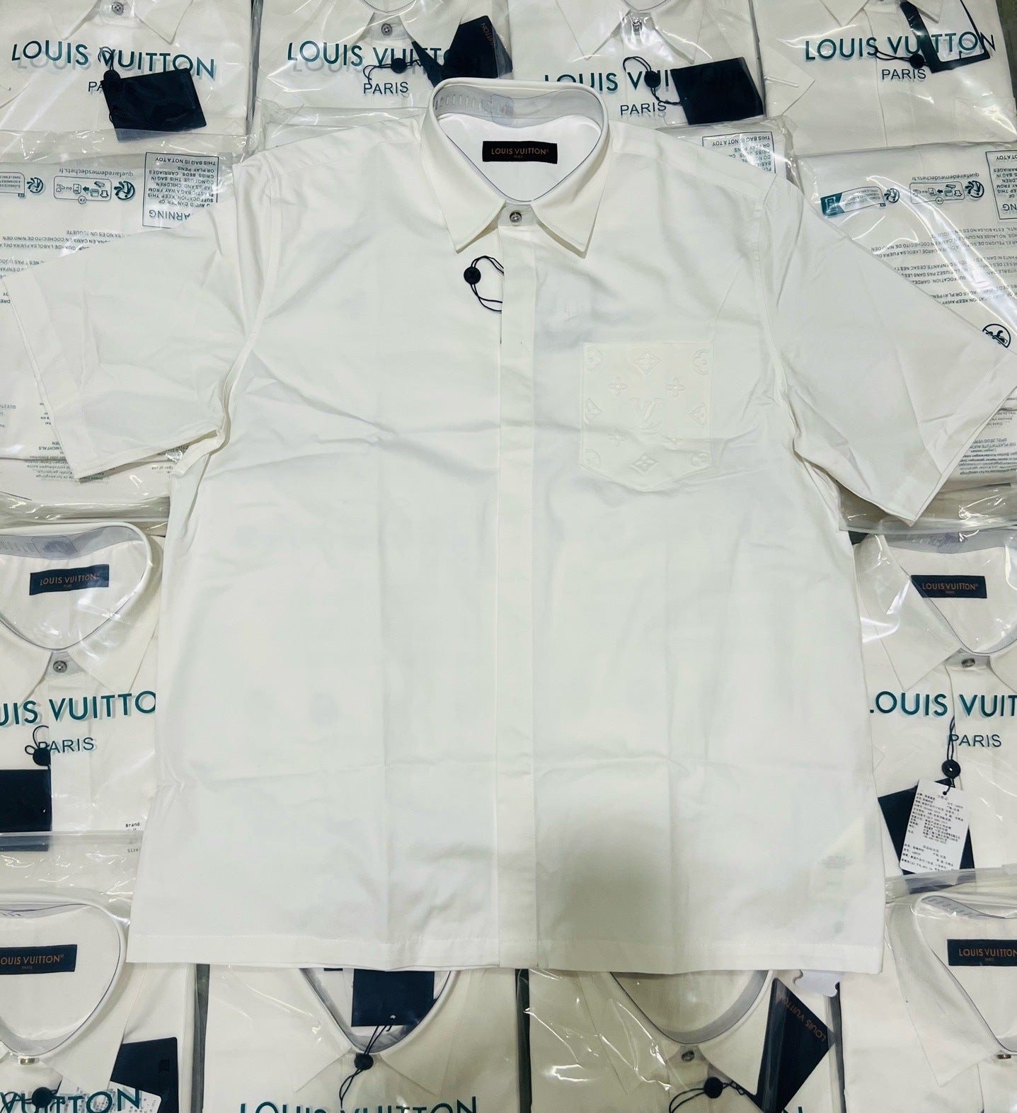 Louis Vuitton Monogram Pocket Embossed Short-Sleeve Shirt