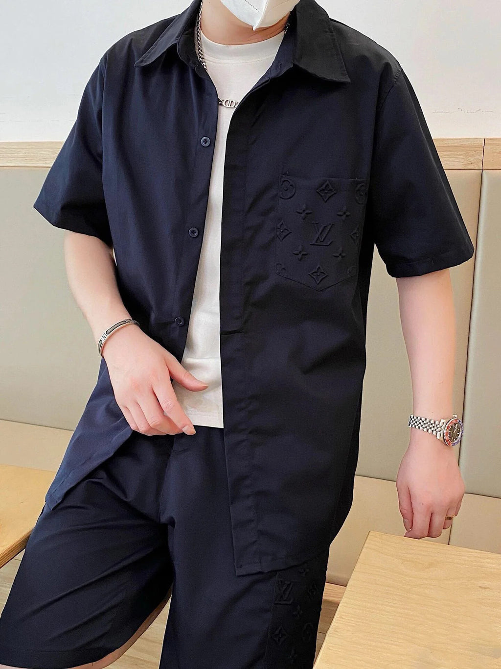 Louis Vuitton Monogram Pocket Embossed Short-Sleeve Shirt