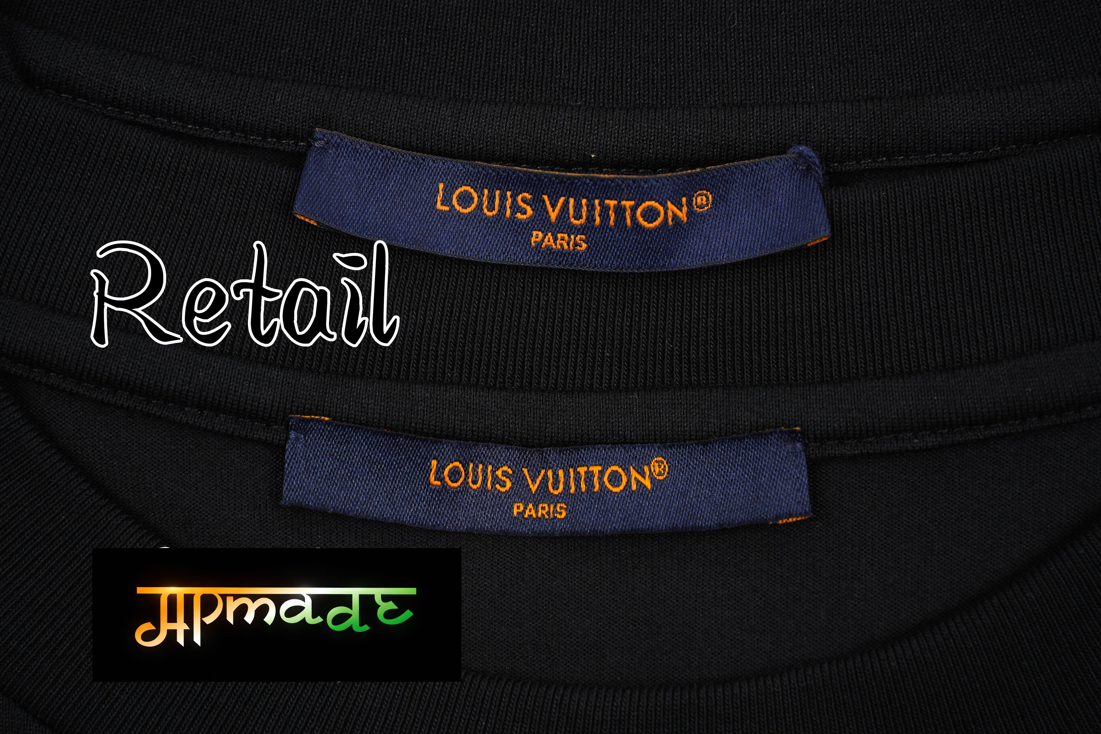 Louis Vuitton Gradient Thick-Print Cotton Crew Neck T-Shirt