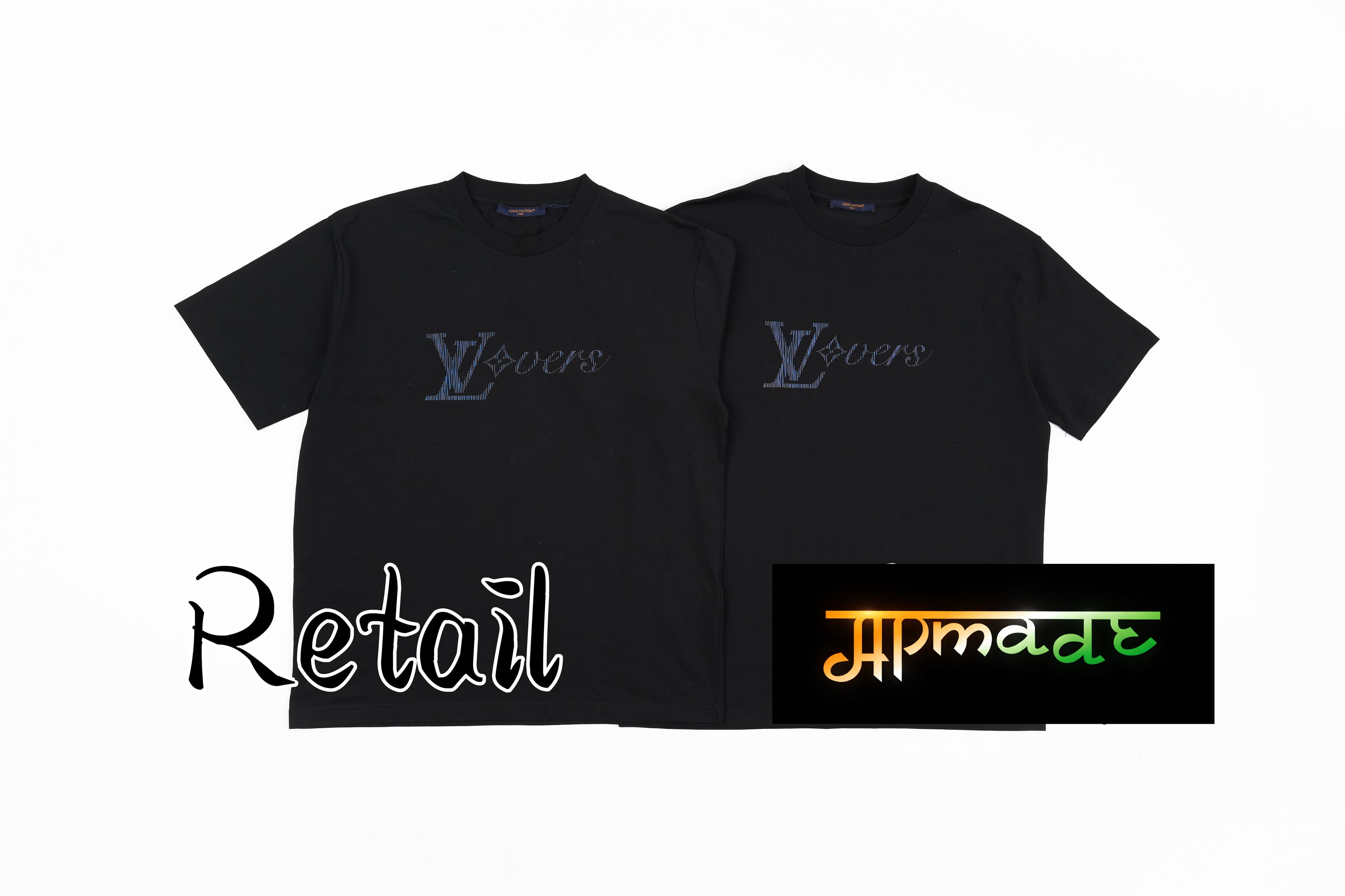 Louis Vuitton Gradient Thick-Print Cotton Crew Neck T-Shirt