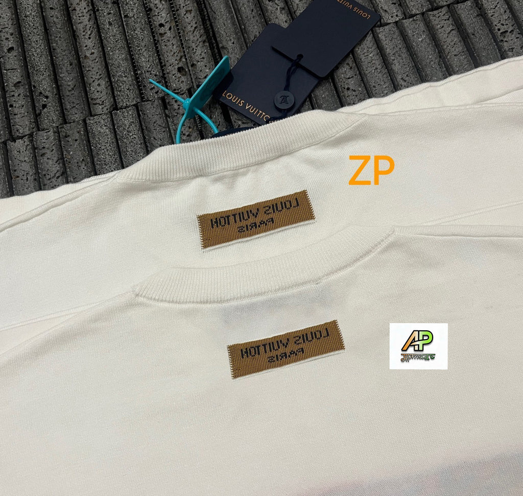 Louis Vuitton Intarsia Letter Crew Neck Short-Sleeve T-Shirt