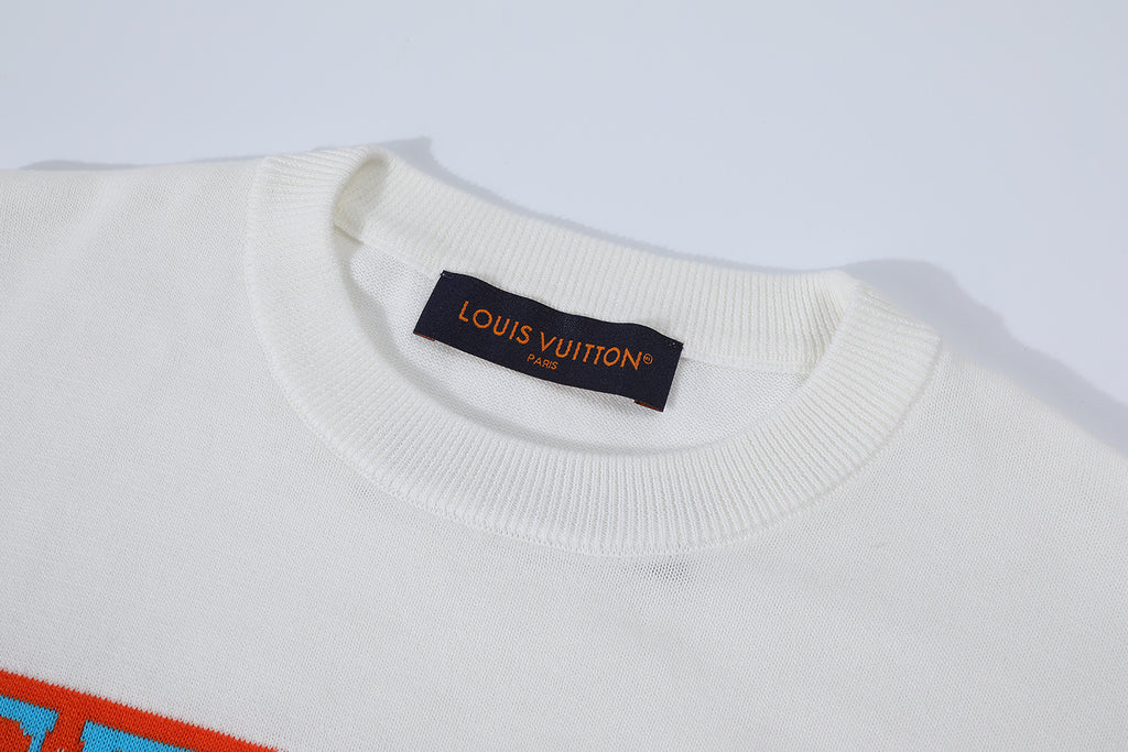 Louis Vuitton Intarsia Letter Crew Neck Short-Sleeve T-Shirt