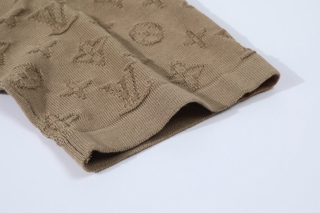 Louis Vuitton Wool Jacquard Short-Sleeve Knit Top