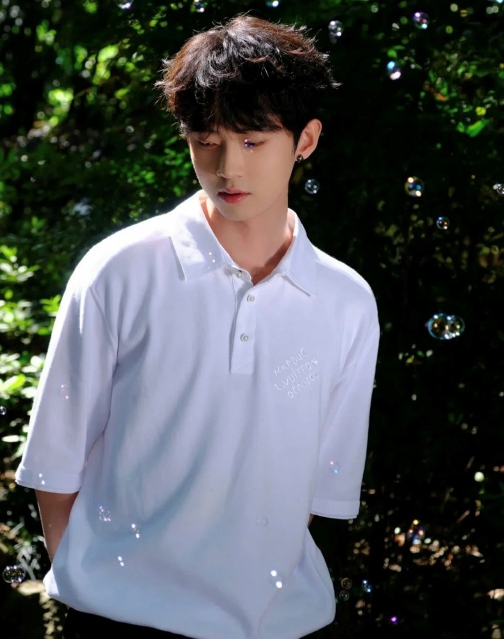 Louis Vuitton Silk-Feel Wool Blend Knit Short-Sleeve Top