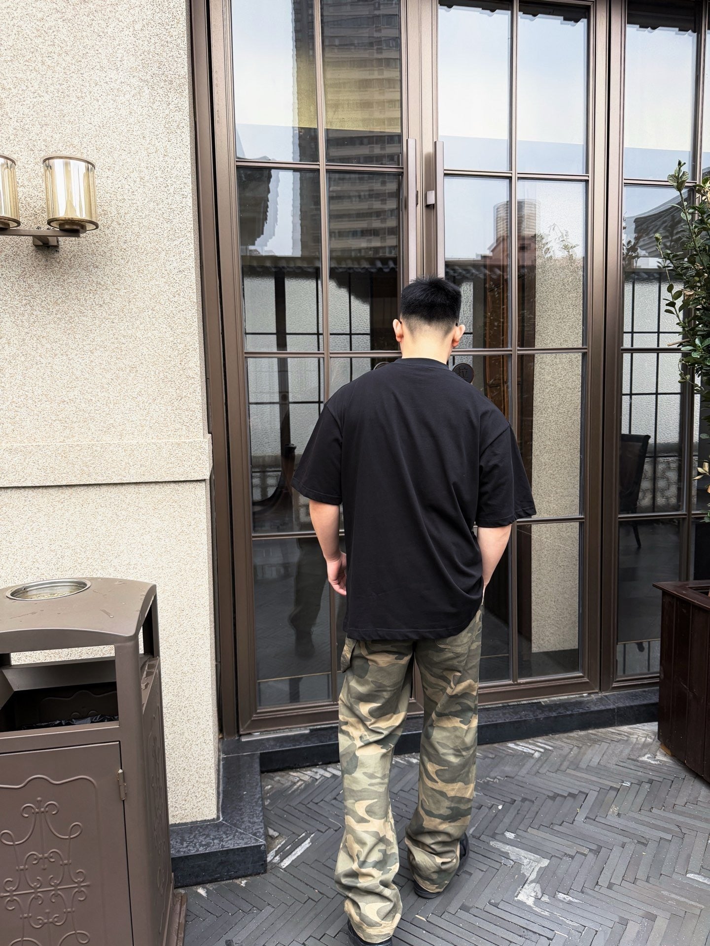 Balenciaga Crew Neck Cotton T-Shirt with Script Letter Embroidery