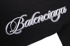 Balenciaga Crew Neck Cotton T-Shirt with Script Letter Embroidery
