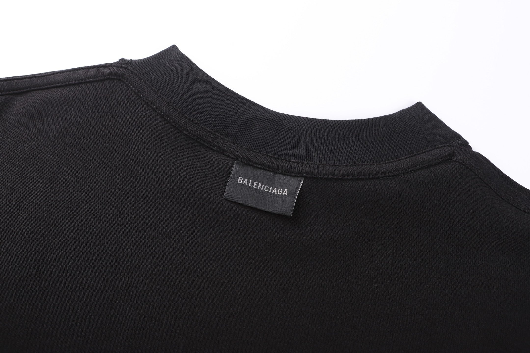 Balenciaga Crew Neck Cotton T-Shirt with Script Letter Embroidery