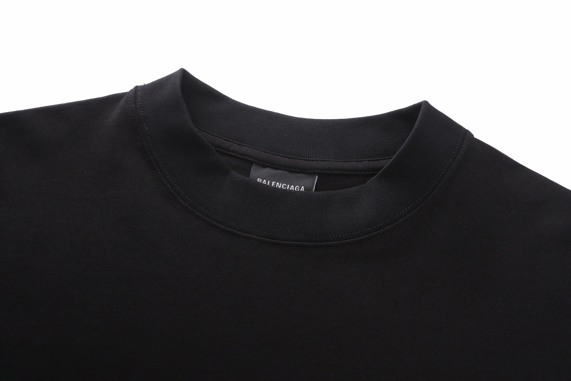 Balenciaga Crew Neck Cotton T-Shirt with Script Letter Embroidery