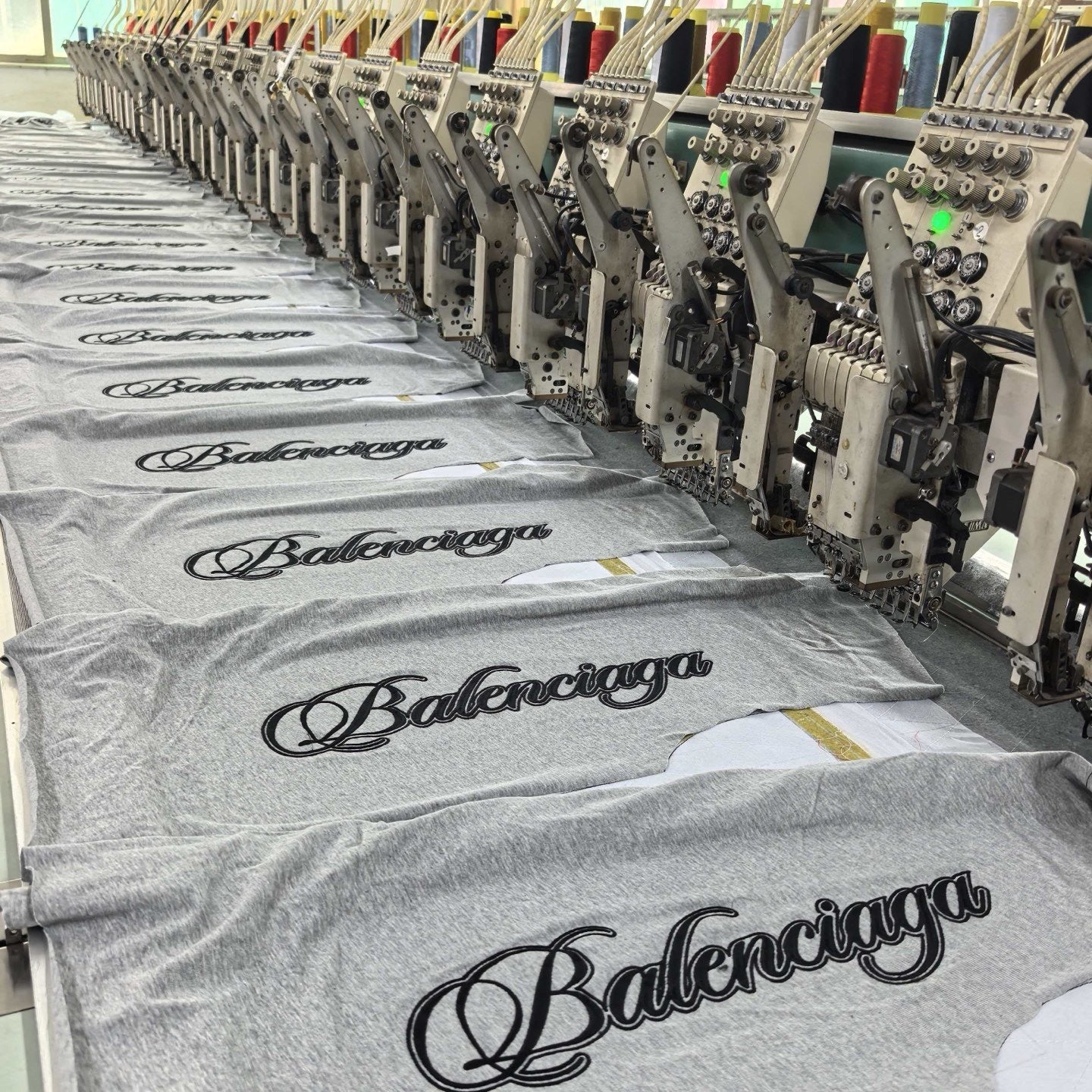 Balenciaga Crew Neck Cotton T-Shirt with Script Letter Embroidery