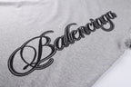 Balenciaga Crew Neck Cotton T-Shirt with Script Letter Embroidery