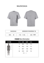 Balenciaga Crew Neck Cotton T-Shirt with Script Letter Embroidery