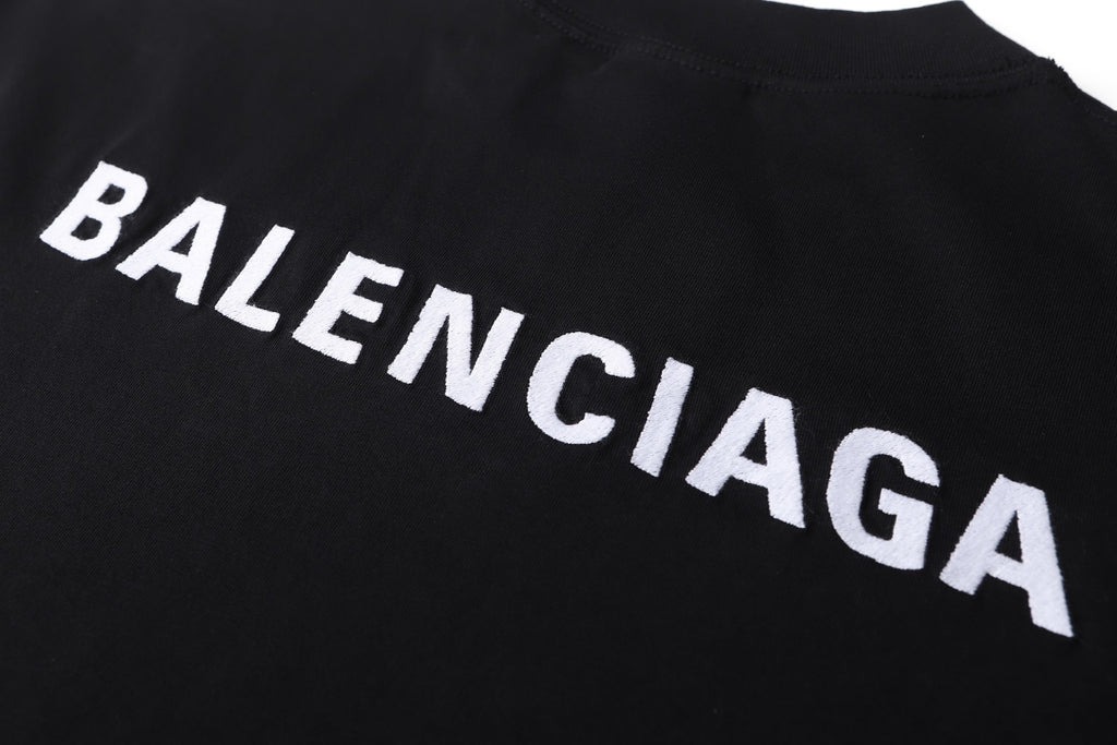 Balenciaga 26SS Embroidered Crew Neck Pullover T-Shirt