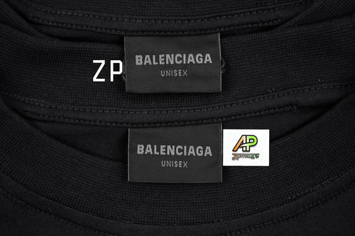 Balenciaga Double-Ring Logo Embroidered Cotton T-Shirt