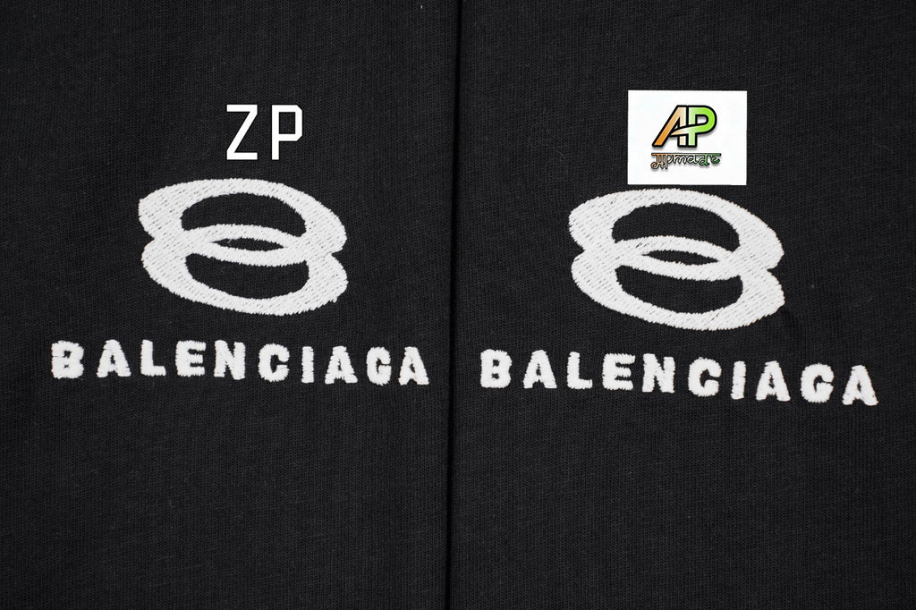 Balenciaga Double-Ring Logo Embroidered Cotton T-Shirt