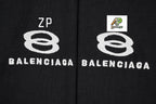 Balenciaga Double-Ring Logo Embroidered Cotton T-Shirt