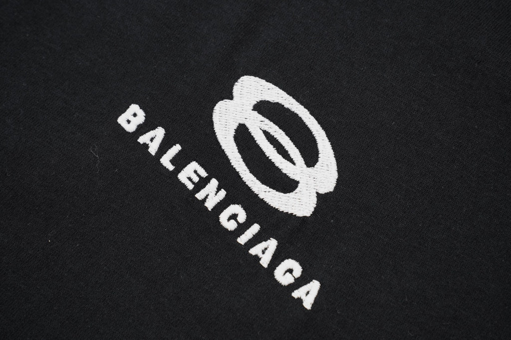 Balenciaga Double-Ring Logo Embroidered Cotton T-Shirt