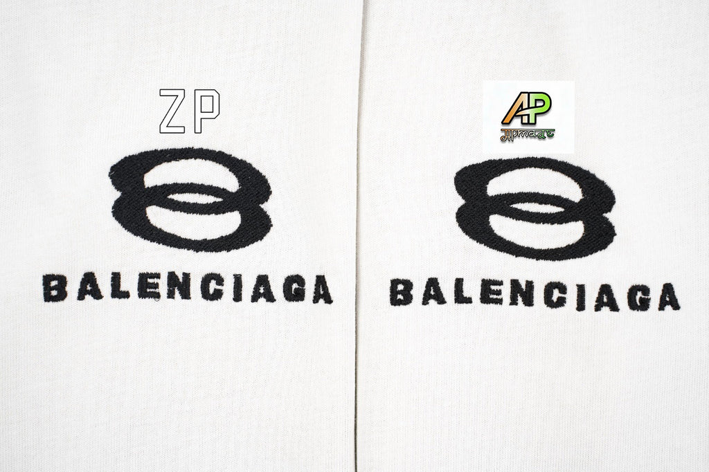Balenciaga Double-Ring Logo Embroidered Cotton T-Shirt