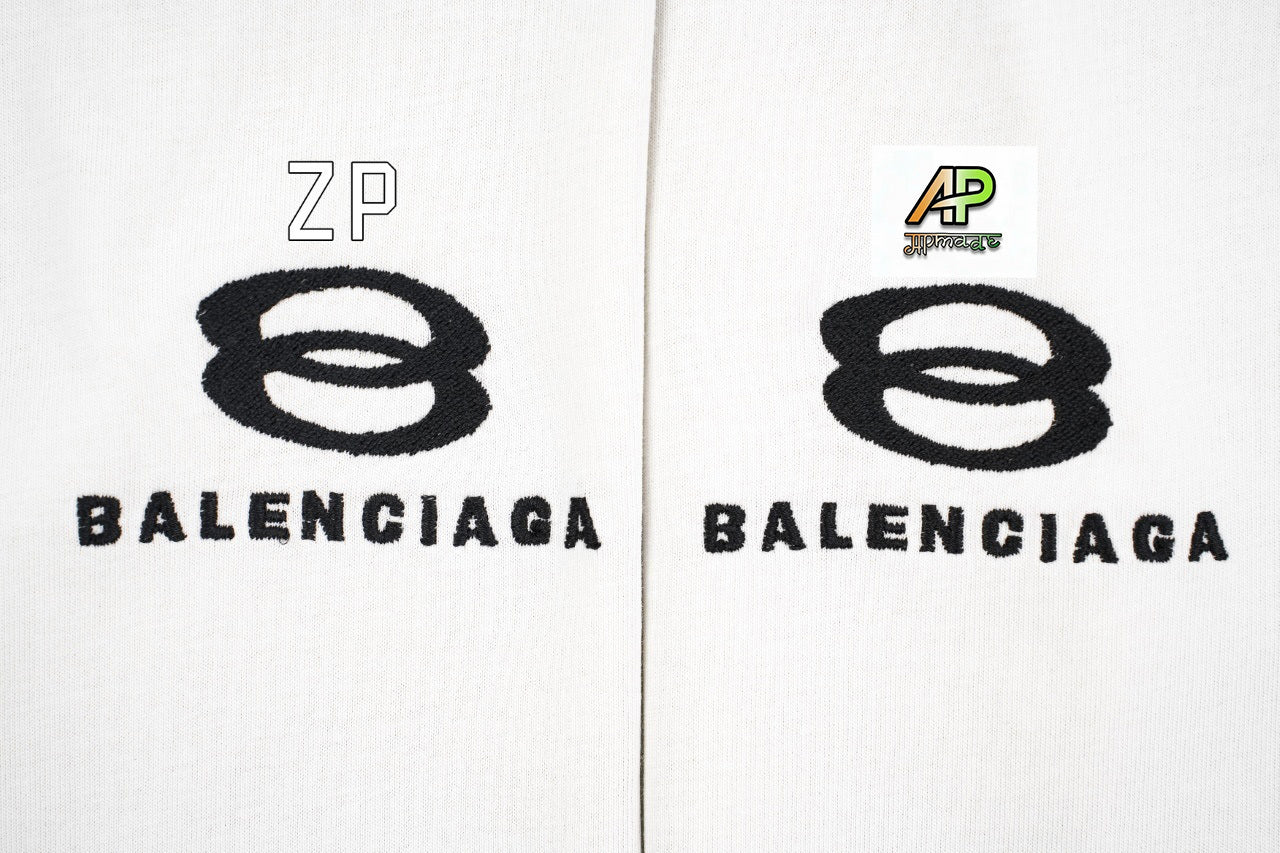 Balenciaga Double-Ring Logo Embroidered Cotton T-Shirt
