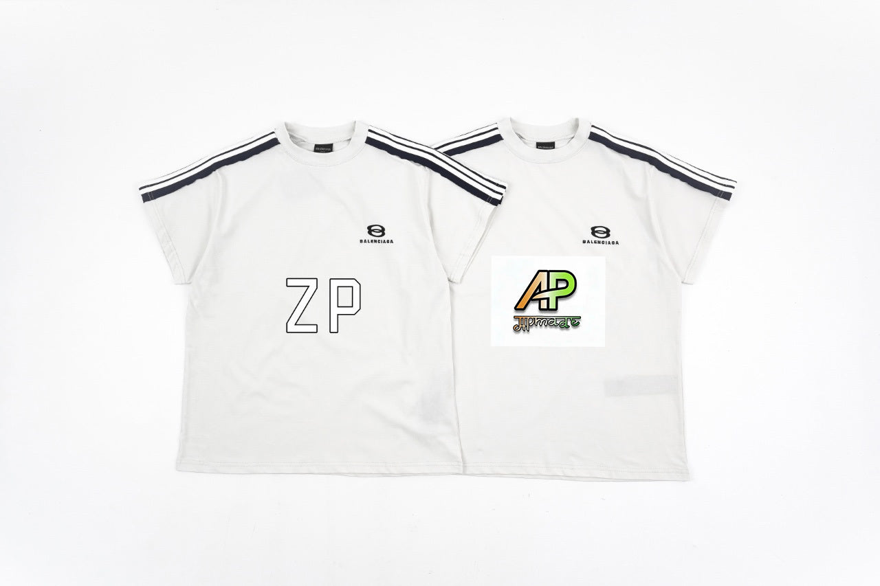 Balenciaga Double-Ring Logo Embroidered Cotton T-Shirt