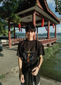Balenciaga Eiffel Tower Night View Printed Cotton T-Shirt