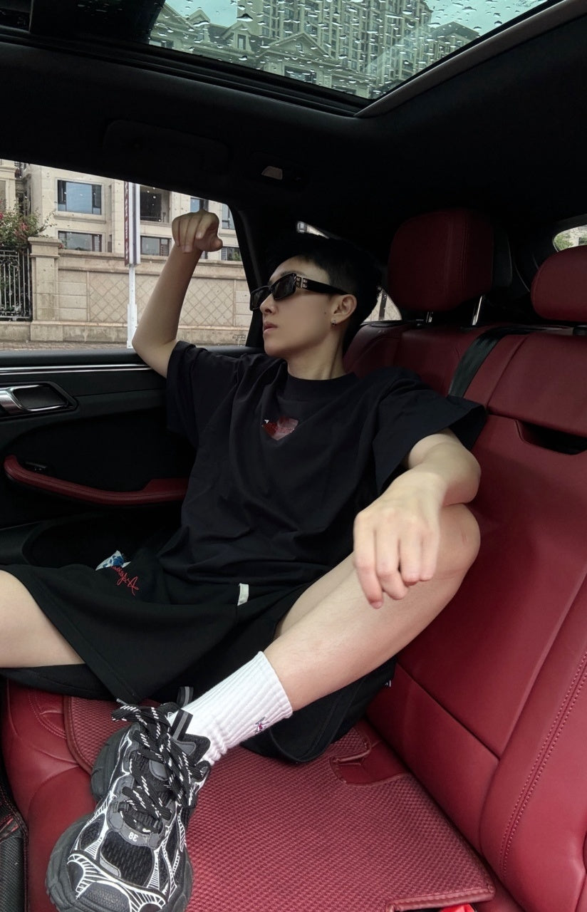 Balenciaga Paris Embroidery Glued Short-Sleeve T-Shirt