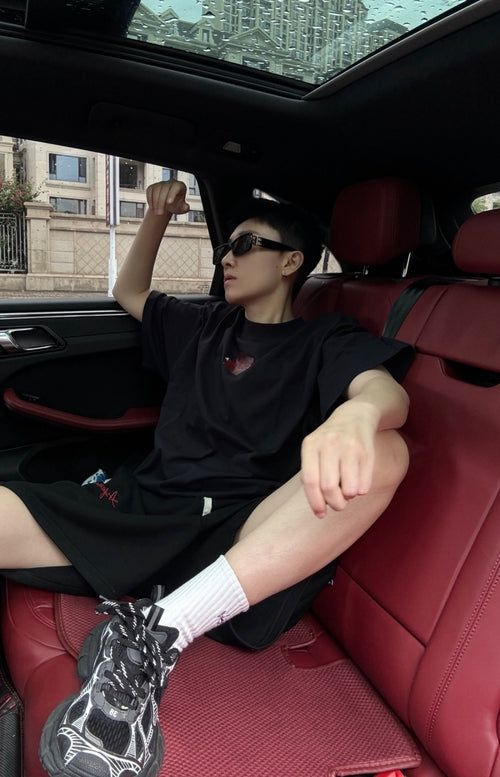 Balenciaga Paris Embroidery Glued Short-Sleeve T-Shirt