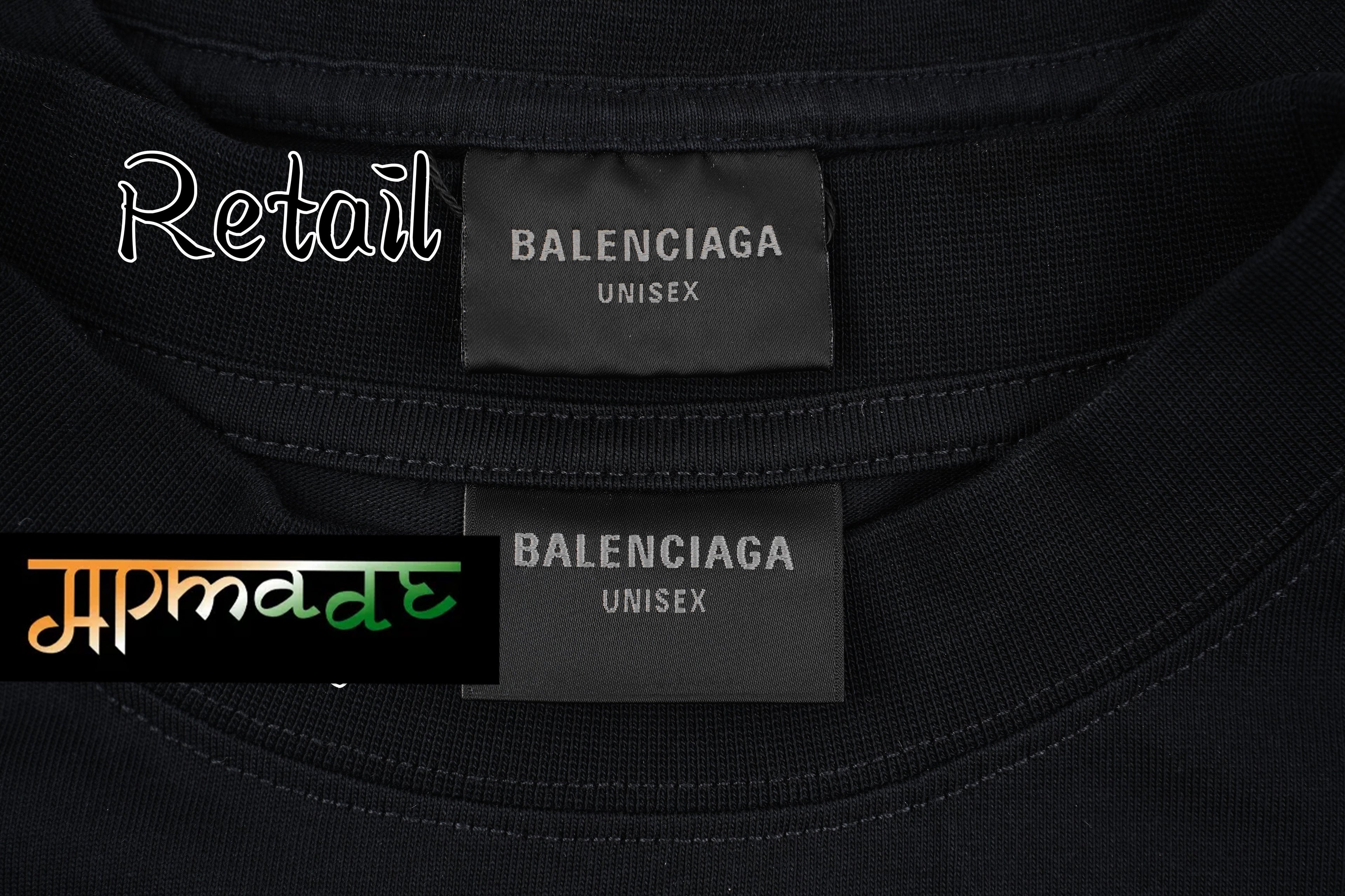 Balenciaga Paris Embroidery Glued Short-Sleeve T-Shirt