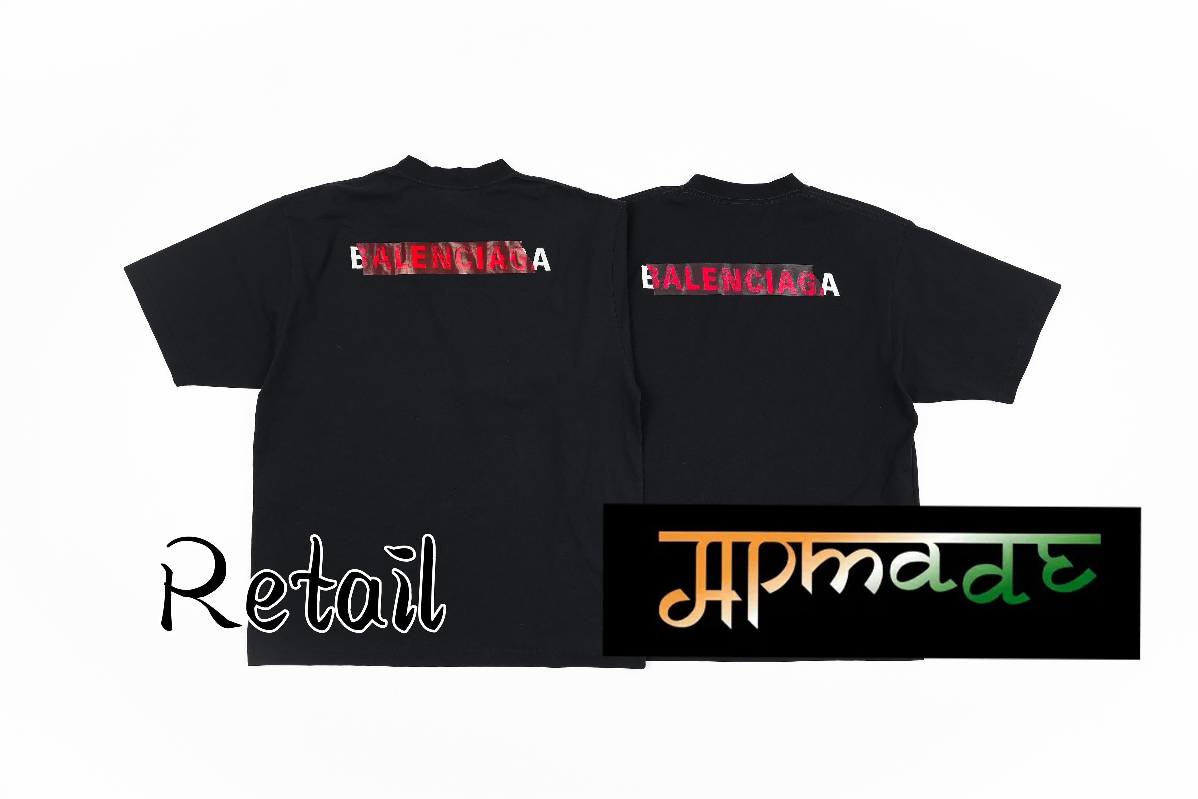 Balenciaga Paris Embroidery Glued Short-Sleeve T-Shirt
