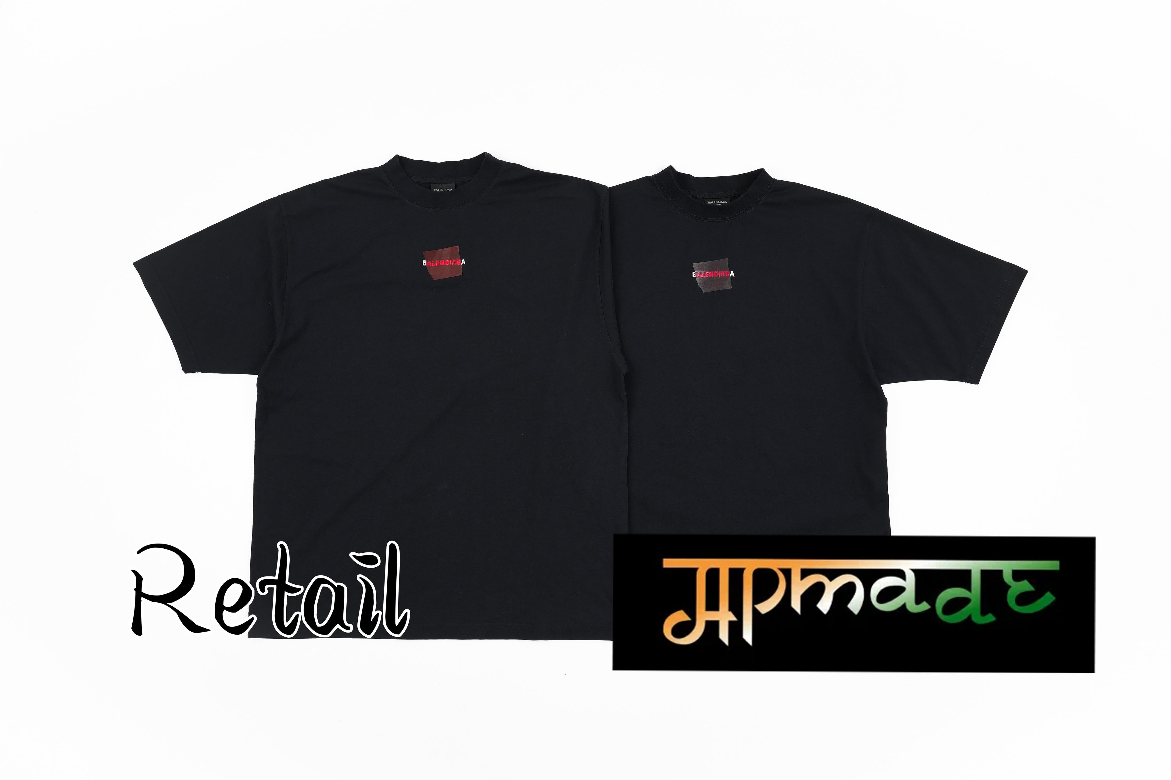 Balenciaga Paris Embroidery Glued Short-Sleeve T-Shirt