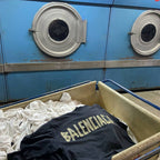 Balenciaga Paris Yellow Rubber Strip Short-Sleeve T-Shirt