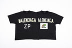 Balenciaga Paris Yellow Rubber Strip Short-Sleeve T-Shirt
