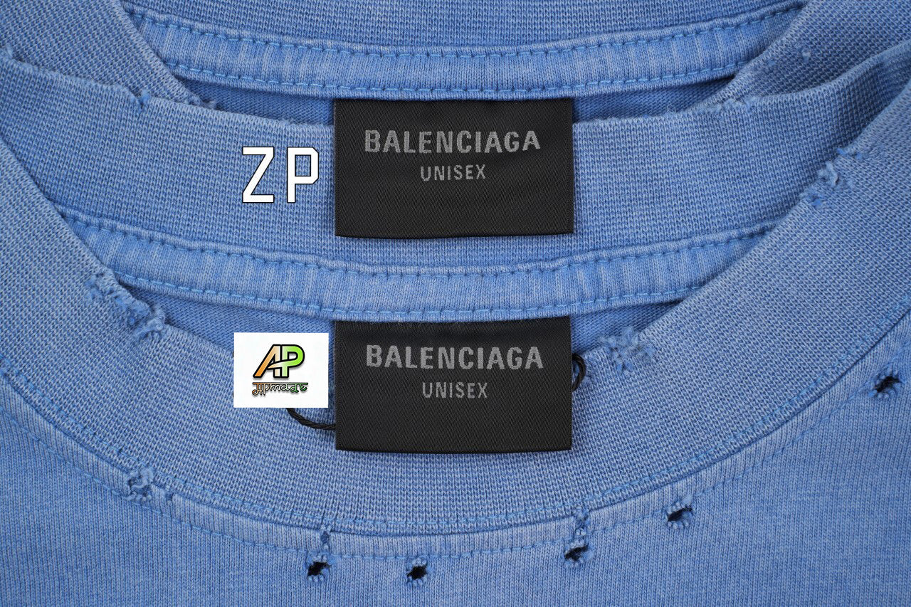 Balenciaga Paris Yellow Rubber Strip Short-Sleeve T-Shirt