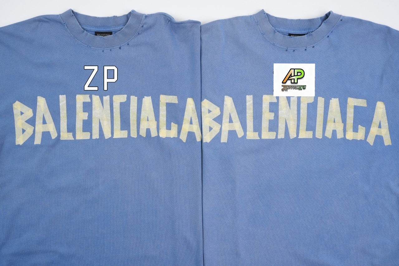 Balenciaga Paris Yellow Rubber Strip Short-Sleeve T-Shirt