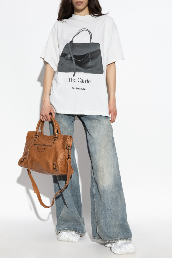 Balenciaga Long-Length Graphic Cotton T-Shirt