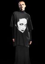 Balenciaga Portrait Print Distressed Short-Sleeve T-Shirt