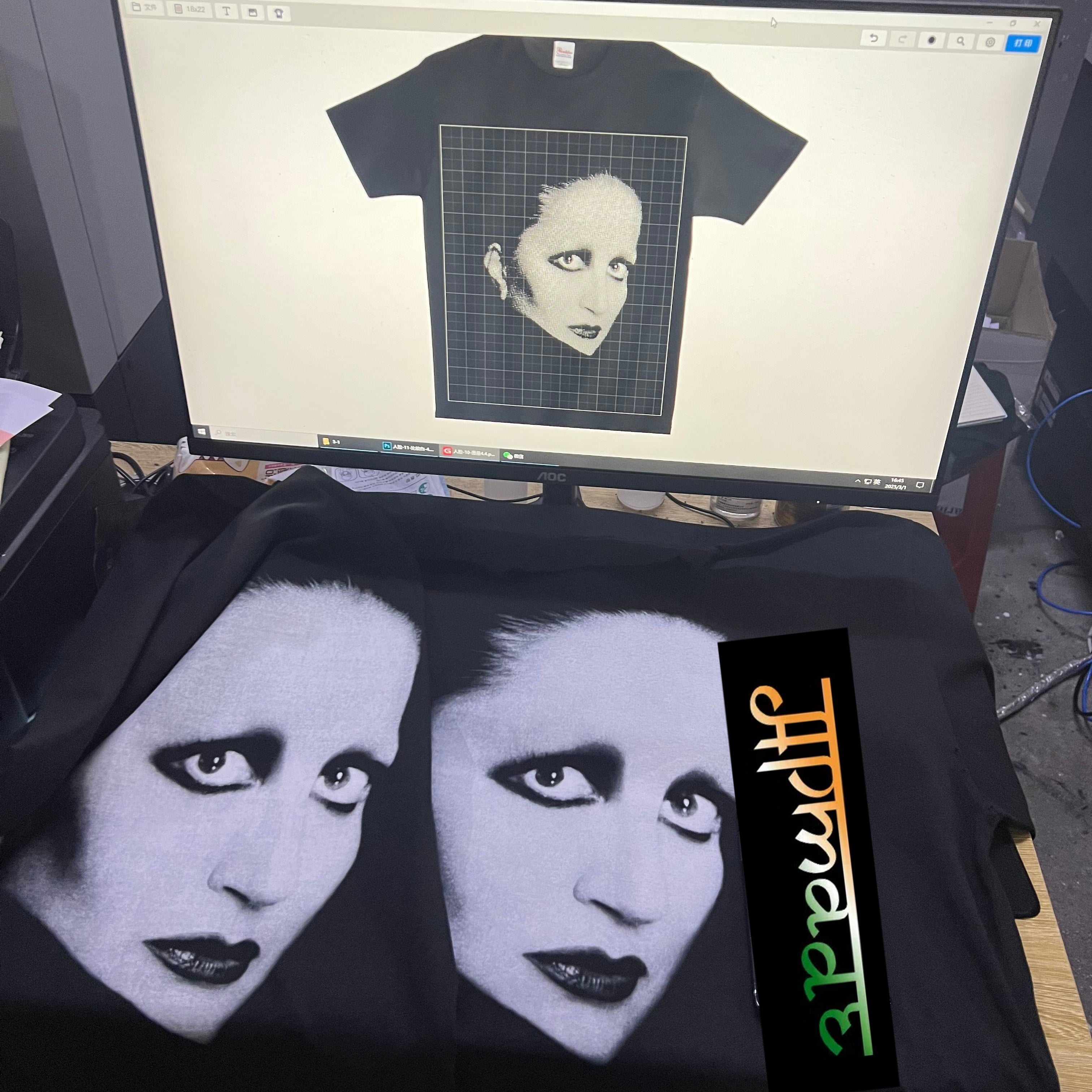 Balenciaga Portrait Print Distressed Short-Sleeve T-Shirt