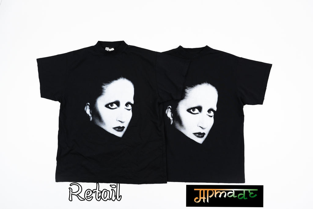 Balenciaga Portrait Print Distressed Short-Sleeve T-Shirt
