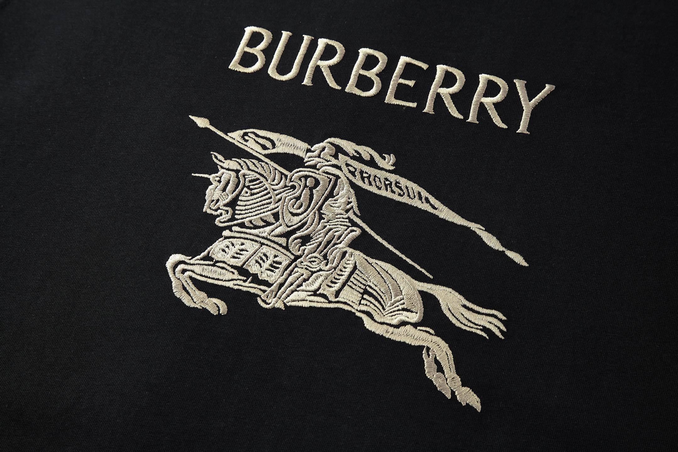 Burberry Embroidered Horse Logo Short-Sleeve T-Shirt