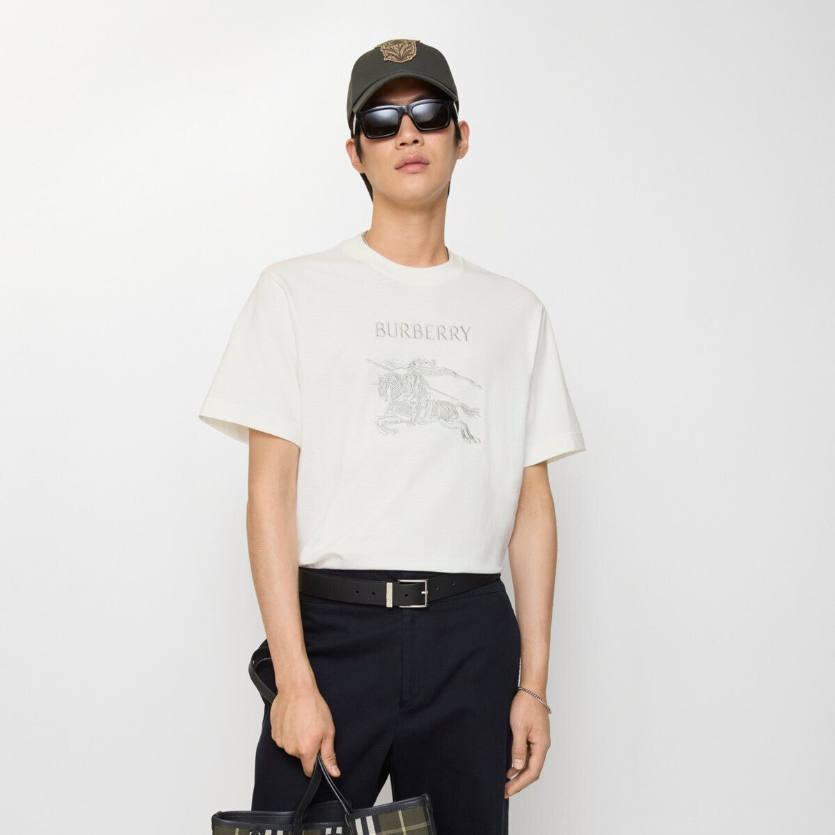 Burberry Embroidered Horse Logo Short-Sleeve T-Shirt