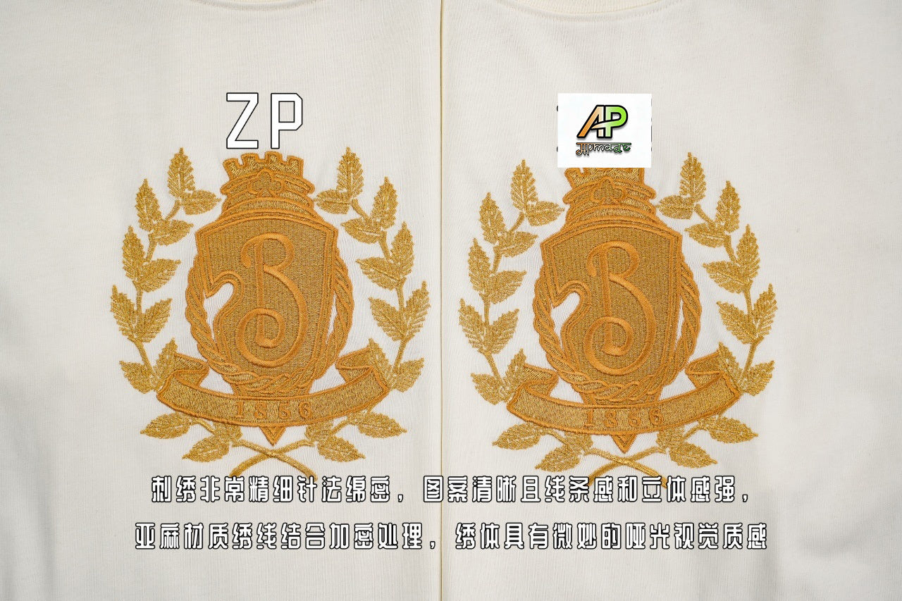 Burberry B-Shield Oak Leaf Embroidered Crew Neck T-Shirt