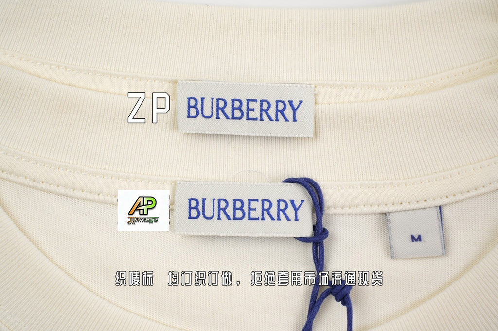 Burberry B-Shield Oak Leaf Embroidered Crew Neck T-Shirt