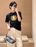 Burberry B-Shield Oak Leaf Embroidered Crew Neck T-Shirt
