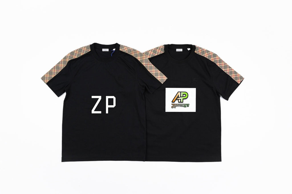 Burberry Check Webbing Embroidered Crew Neck T-Shirt