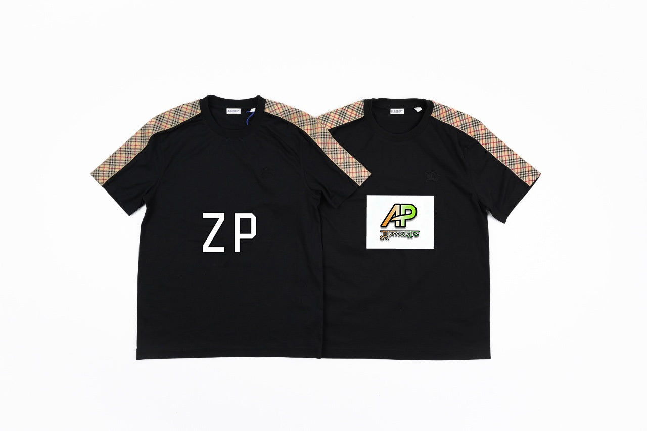 Burberry Check Webbing Embroidered Crew Neck T-Shirt