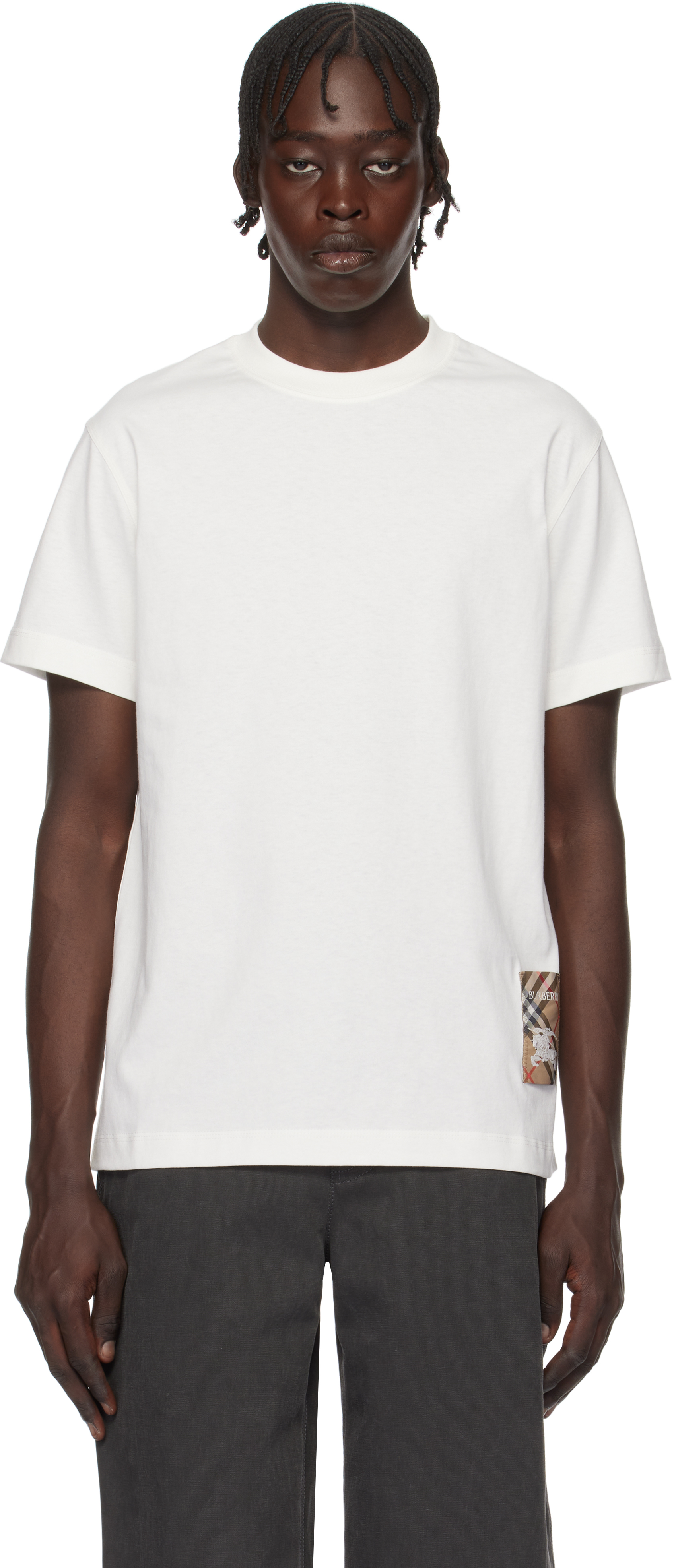 Burberry Plaid Horse Logo Short-Sleeve T-Shirt