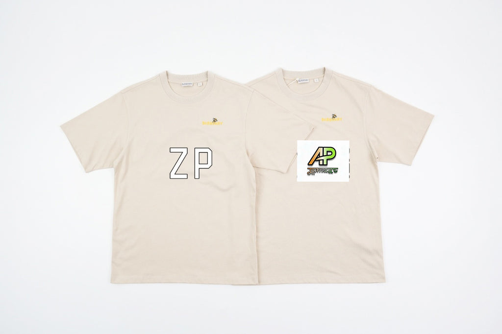 Burberry Bee Motif Lettering Logo Crew Neck T-Shirt
