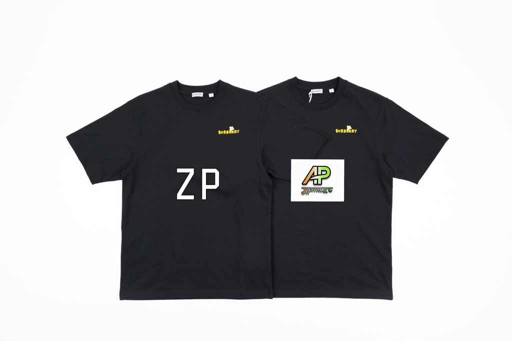 Burberry Bee Motif Lettering Logo Crew Neck T-Shirt