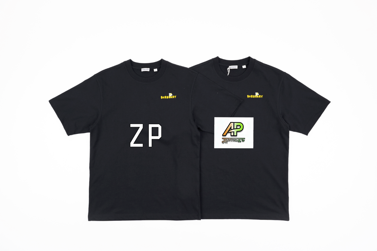 Burberry Bee Motif Lettering Logo Crew Neck T-Shirt